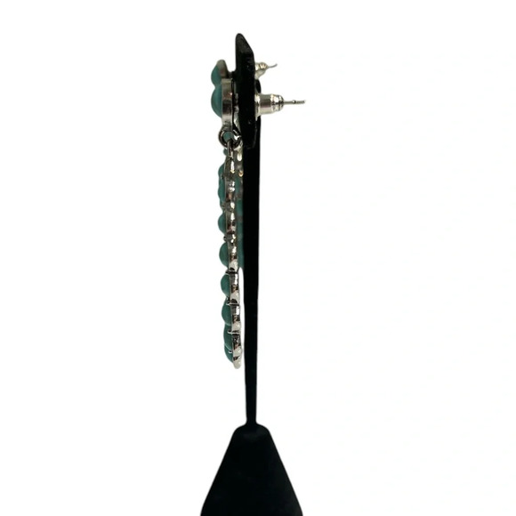 NWT 3 for $20 Teardrop Silver & Turquoise Dangle Pierced Earrings “you pick 3” - Picture 3 of 5